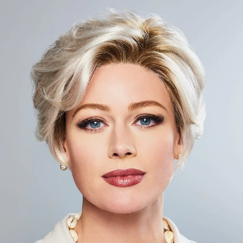 Short wig with a side - swept bang for a sophisticated and flattering stylePerfection by Gabor (Lace Front-Mono Part Wig)