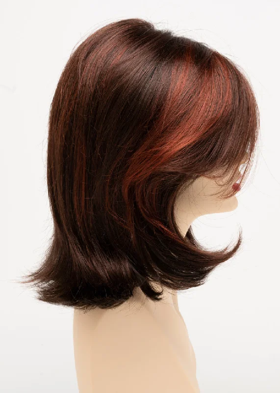 Chocolate Cherry | Sable brown roots with chestnuts undertones topped with a deep cherry red