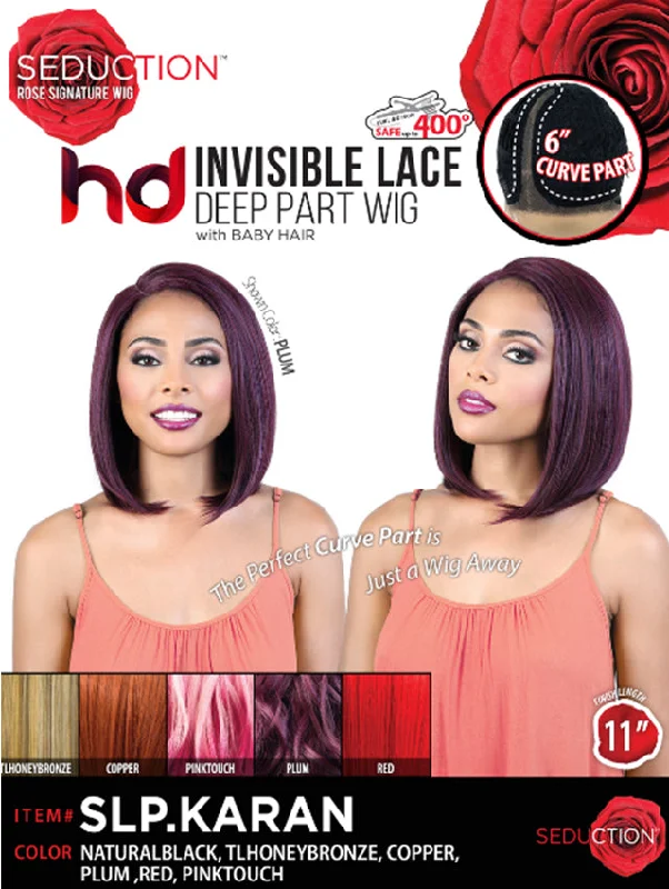 Adjustable - cap short wig for a customized and comfortable fitSeduction Rose Signature HD Lace Deep Part Wig - SLP.KARAN