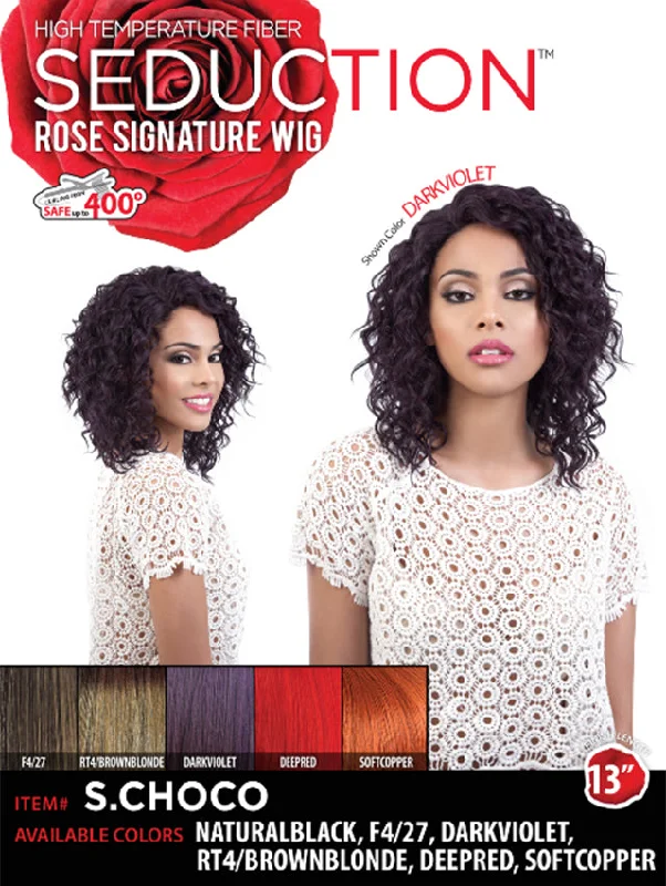 Short wig with a wavy texture for a beachy and relaxed lookSeduction Rose Signature Synthetic Wig - S.CHOCO