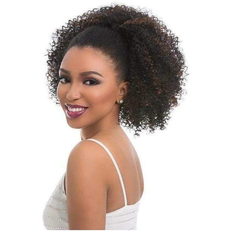 Ponytails for a formal event with a touch of sparkle or beadsSensationnel Synthetic Instant Pony Drawstring Ponytail – Natural Afro 18