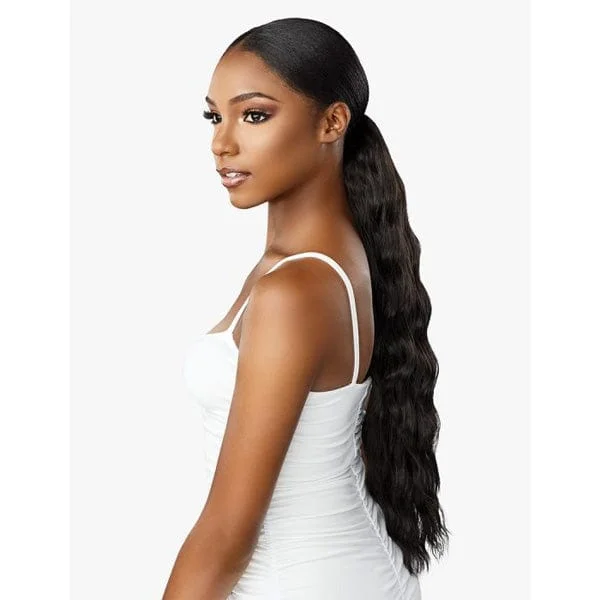 Ponytails with a side - swept bang for a flattering and stylish lookSensationnel Synthetic Lulu Pony - BISI