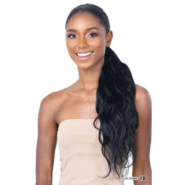 Ponytails with a middle - part for a classic and elegant styleShake-N-Go Organique Synthetic Pony Pro Ponytail - BODY WAVE 24"-32" - Unbeatable