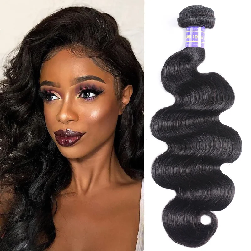 Long - length wavy wig with loose waves for a glamorous lookSunber Hair Body Wave Hair 1 Bundle Remy Hair Black Human Hair Bundle 8-30 Inches