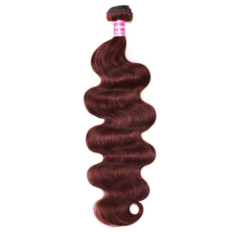 Body - wave wig with a full and voluminous lookSunber Reddish Brown Body Wave 100% Remy Human Hair 1 Bundle