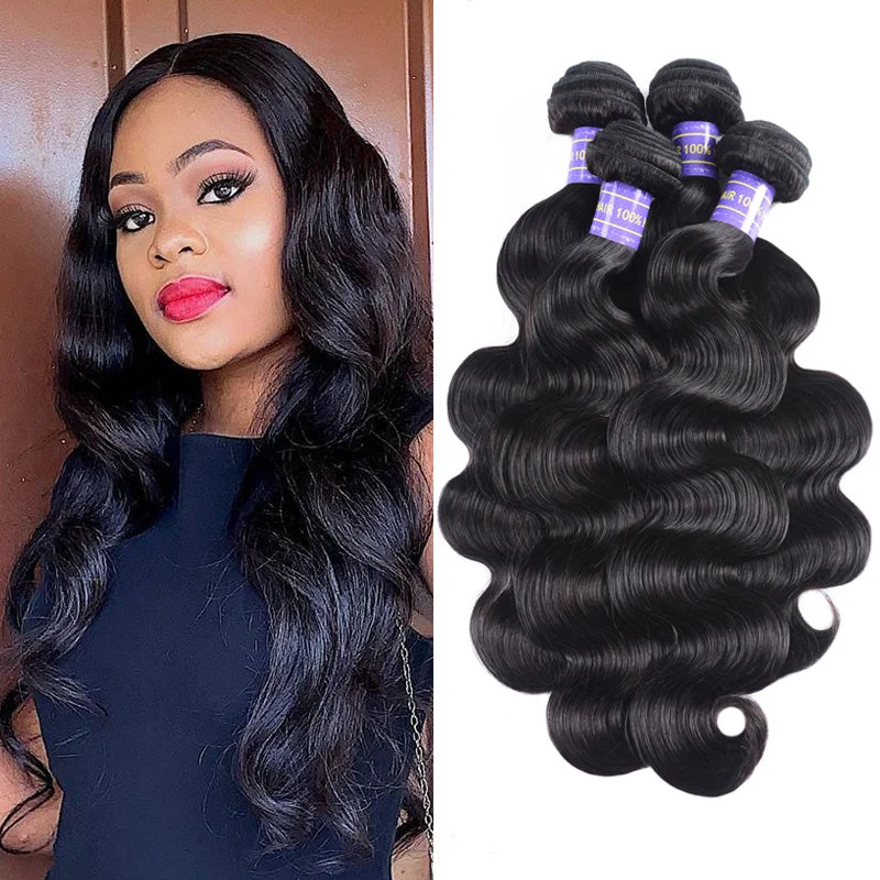 Wavy wig with a silk - base cap for a comfortable and smooth feelSunber Hair New Remy Hair Malaysian Body Wave Bundles 4pcs/lot-100% Unprocessed Human Hair