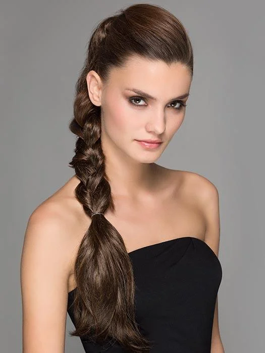 Braided ponytails with intricate patterns for an ethnic - inspired lookWodka Hairpiece by Ellen Wille | Synthetic Hairpiece