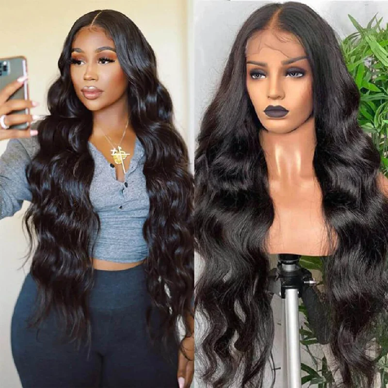 Synthetic wavy wig with a heat - friendly formulaEnd Of Season Special 38% Off 300% Density Body Wave 4X6 Pre Cut Lace Wig Wear Go Glueless Wig Human Hair