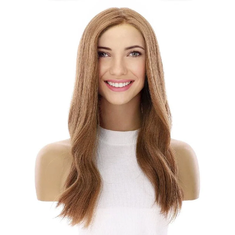 Medium - length wig with a pre - bleached knot for a natural - looking scalp20" Princess Silk Top Wig Strawberry Blonde