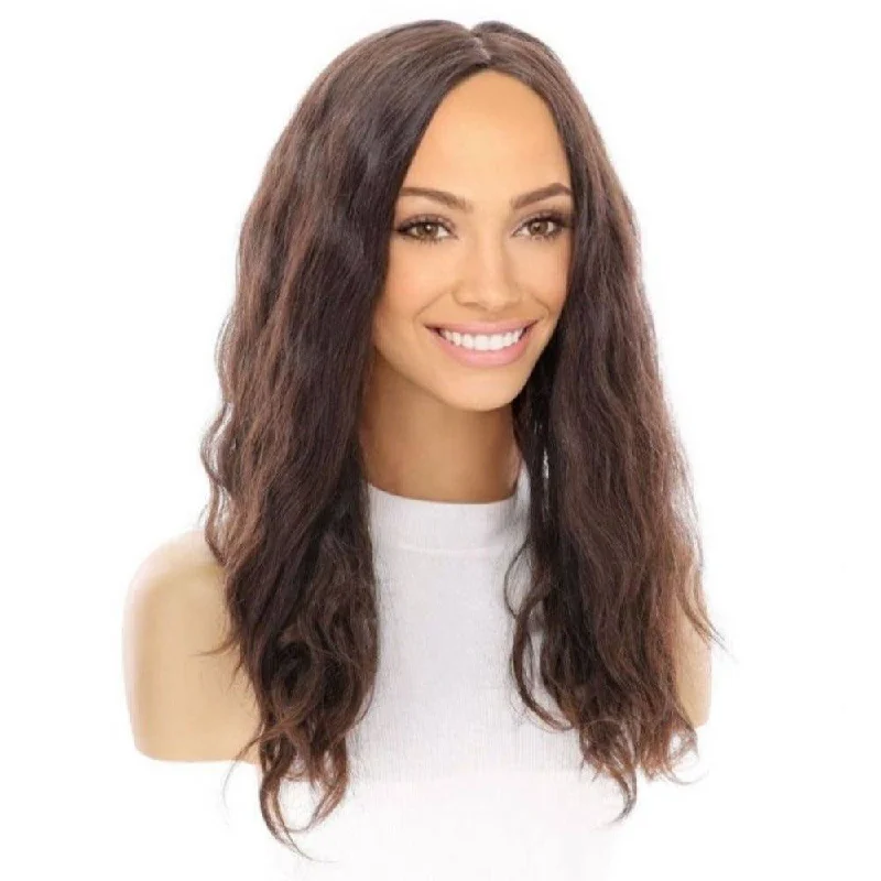 Medium - length wig with a natural - looking root for a more realistic look20" Luxe Silk Top Wig #4 Dark Brown Wavy