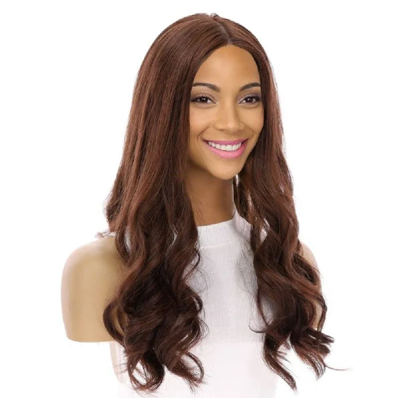 Medium - length wig with a straight texture for a sleek and modern look20" Onyx Silk Top Topper Auburn