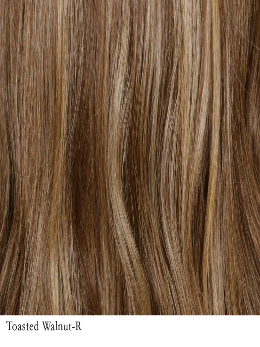 Toasted Walnut-R | 10/25+8 | Medium Brown root. Ash Brown and medium Gold Blonde and light Brown blended to perfection.