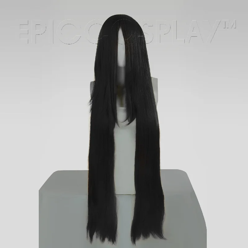 Long - length wig with a honey - blonde color for a warm and sunny appearanceAthena - Black Wig