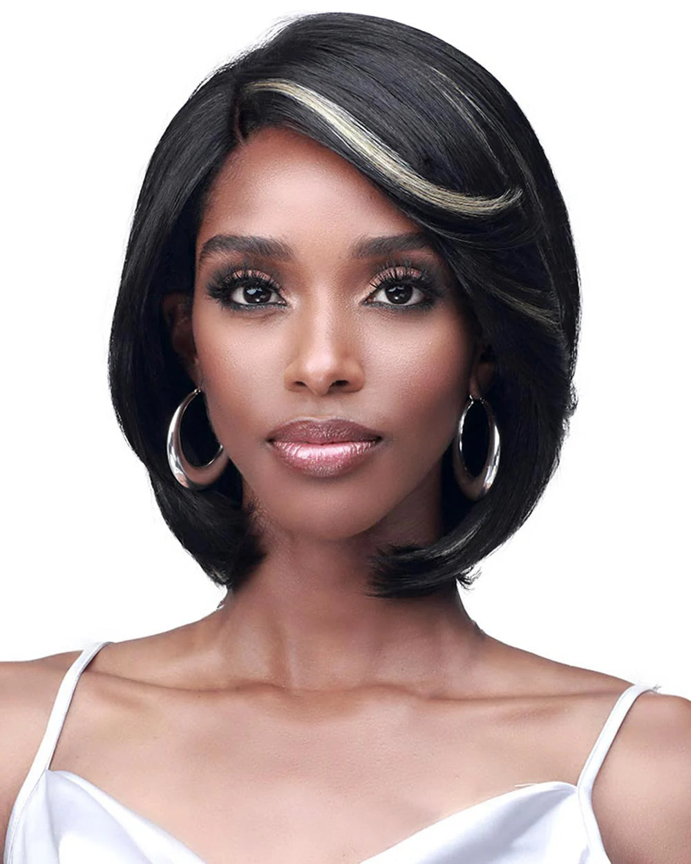 Medium - length wig with a curly fringe for a playful and youthful vibeBlake Wig MLF238 by Bobbi Boss | Glueless | Lace Front | Mono Top | Heat Friendly