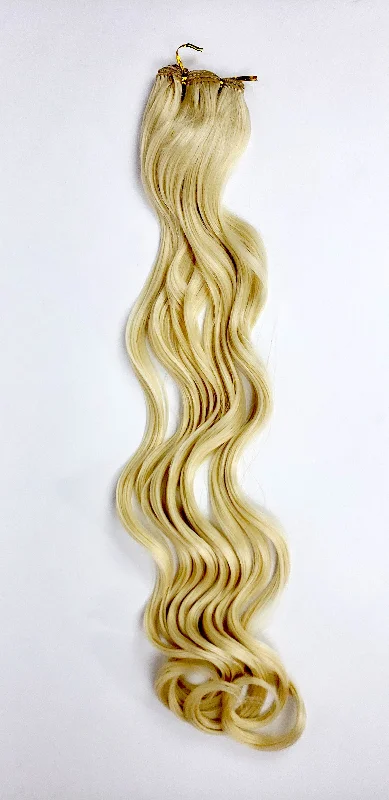 Long - length wig with a side - part for a more flattering lookBleach Blonde Weft - Sew-in Loose