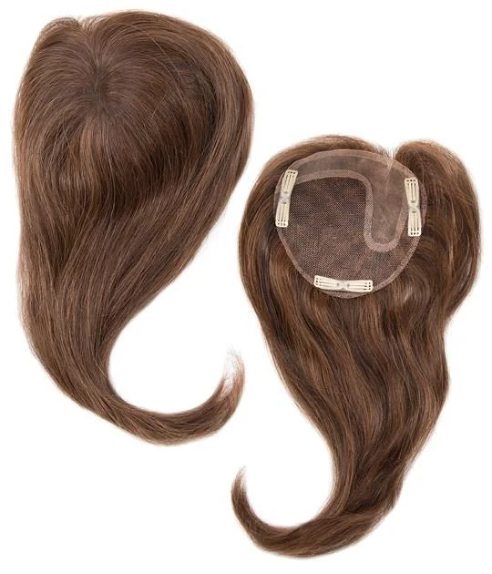 Medium - length wig with a side - swept bang for a sophisticated lookEnvy Toppers - Add-On Left Part - HH/Synthetic Blend