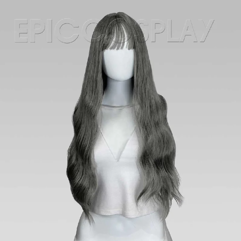 Long - length wig with a platinum - blonde color for a bold and trendy lookFae - Graphite Grey