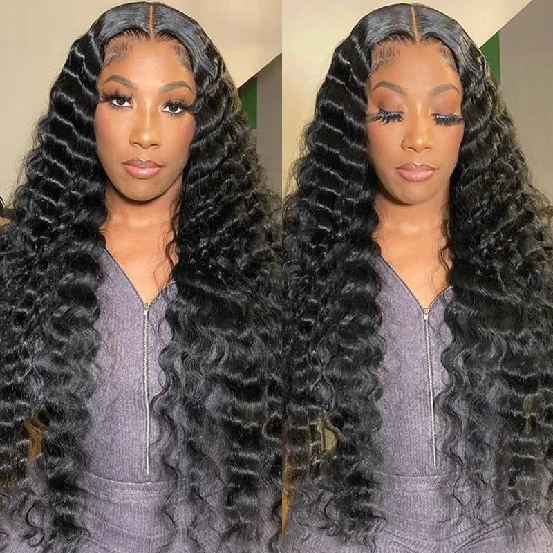 Long - length wig with a 220 - density for an extra - full appearancePre-bleached Knots Glueless Wig Loose Deep Wave 13x4 13x6 Realistic HD Lace Wigs