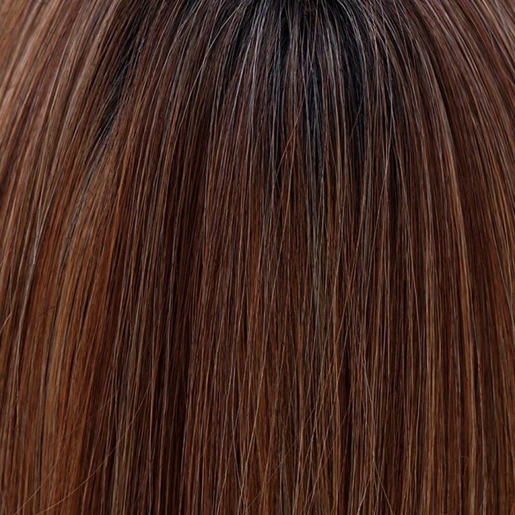 Mocha with Cream | 2R/613/30/6 | A rich darkest brown root with a blend of dark chocolate brown and  cinnamon, along with milk chocolate, cool blonde and light blonde highlights