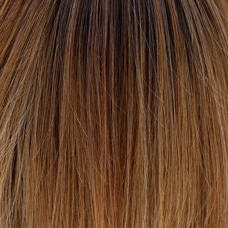 Sugar Cookie with Hazelnut | 6R/144/88B | Rich dark chocolate rooting with a blend of golden blonde,  honey blonde, natural medium blonde, and pure blonde highlights