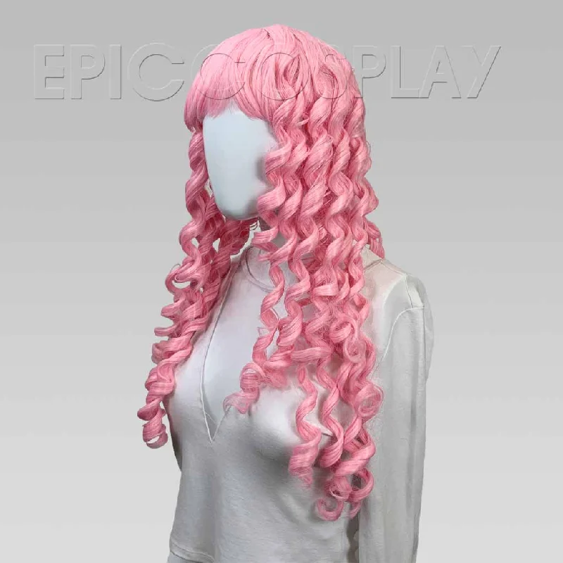 Long - length wig with a wispy fringe for a soft and feminine lookNotus - Princess Pink Curly wig