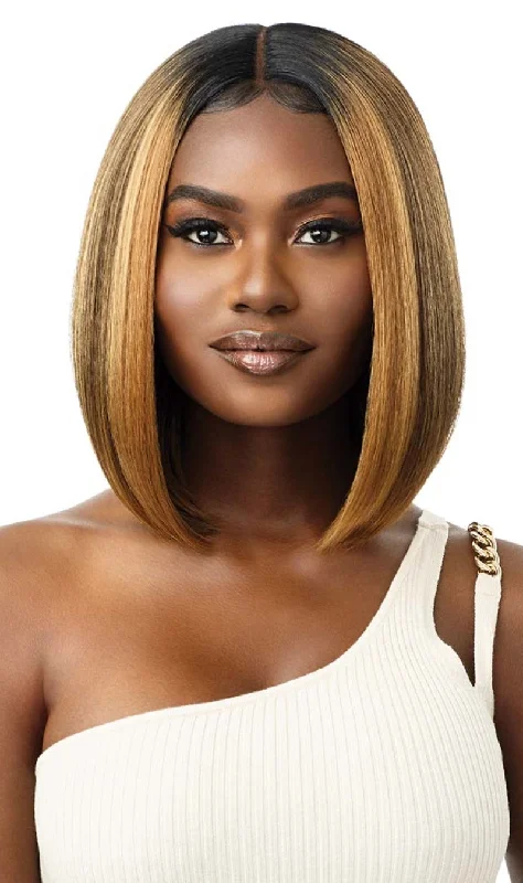 Medium - length wig with a platinum - blonde color for a bold and trendy lookOutre Premium Synthetic HD Lace Front Deluxe Wig COLLINA (discount applied)