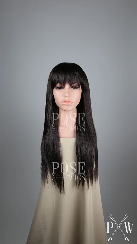 Human - hair long - length wig for a natural and luxurious feelOasis Dark Chocolate - Fashion Wig